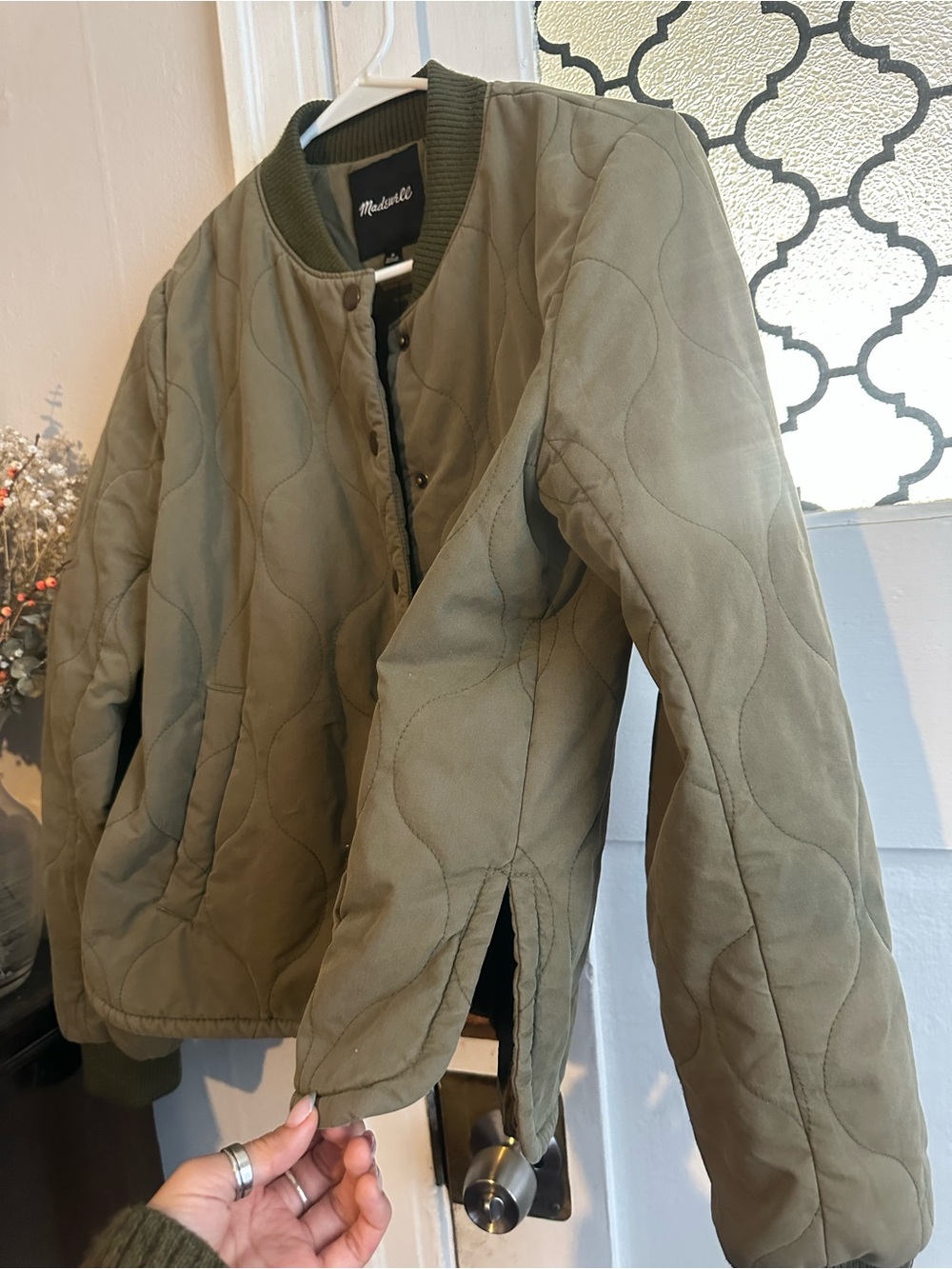 Madewell Quilted Olive Green Jacket - Picture 4 of 8